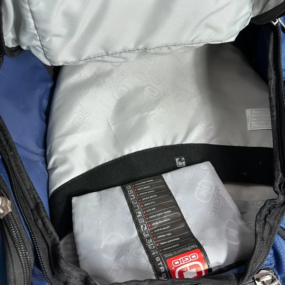 OGIO Audio Pocket Built-in‎ Blue Back Pack 20x16x8 Laptop Backpack School Hike